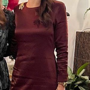 ZARA Mini Dress Deep Burgundy